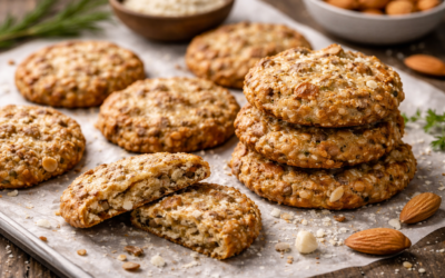Biscuiți crocanți cu terci de secară, migdale și banană